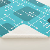 1950sエームズエラアートクロスヘアーズターコイズ シェルパブランケット (3/4)