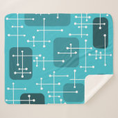 1950sエームズエラアートクロスヘアーズターコイズ シェルパブランケット (正面(横))