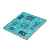 1950sエームズエラアートクロスヘアーズターコイズ タイル (側面)