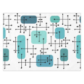 1950sエームズエラアートクロスヘアーズターコイズ テーブルクロス (正面(横))