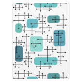 1950sエームズエラアートクロスヘアーズターコイズ テーブルクロス (正面)