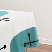 1950sエームズエラアートクロスヘアーズターコイズ テーブルクロス (インサイチュ)