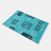 1950sエームズエラアートクロスヘアーズターコイズ ドアマット (アングル)