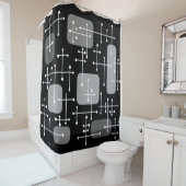 1950sエームズエラアートクロスヘアーズ白黒 シャワーカーテン (インサイチュ)
