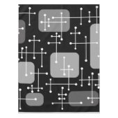 1950sエームズエラアートクロスヘアーズ白黒 テーブルクロス (正面)