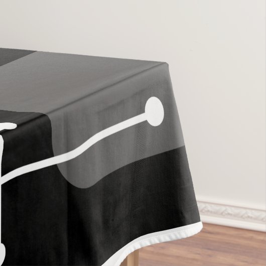 1950sエームズエラアートクロスヘアーズ白黒 テーブルクロス (インサイチュ)