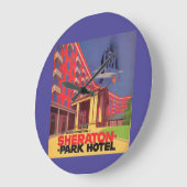 1950sシェラトンパークホテル – ワシントンDC広告 ラージ壁時計 (傾斜)