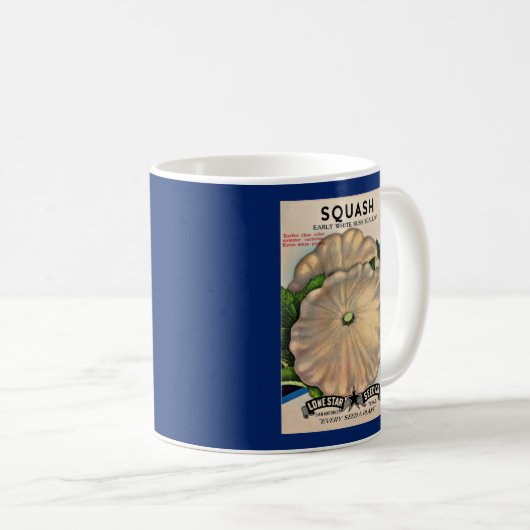 1950sシードパケットホワイトスカッシュプリント コーヒーマグカップ (正面右)