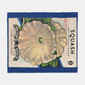 1950sシードパケットホワイトスカッシュプリント フリースブランケット (正面(横))