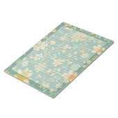 1950sセージグリーンレトロミッドセンチュリーフローラデザイン ノートパッド (アングル)