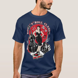 1950sソックホップロカビリーピンナップ服メンドゥー tシャツ