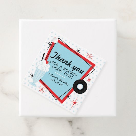 1950sソックホップ誕生日メッセージカード フェイバータグ (インサイチュ)