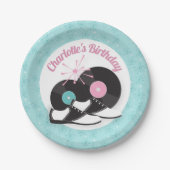 1950sダイナーサドルシューズ誕生日紙プレート- R ペーパープレート (正面)