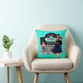 1950sダイナーティール(緑がかった色)白黒 クッション (椅子)