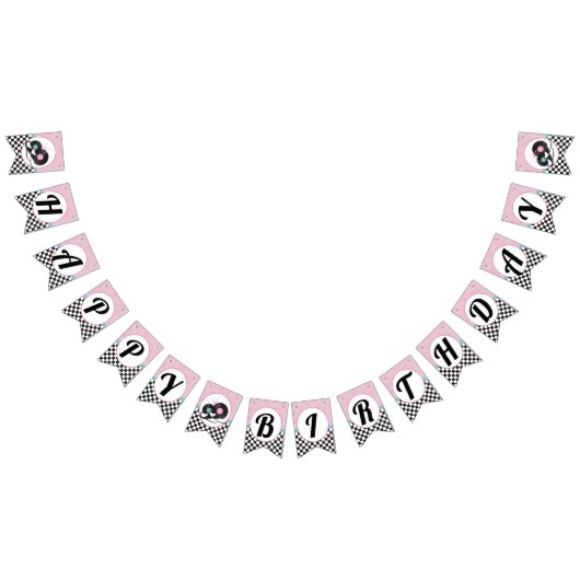 1950sダイナーハッピーバースデーバンティングフラグ – レトロS バンティングフラッグ (全)