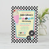 1950sダイナー誕生日レトロパーティー50年代招待状 招待状 (スタンド正面)