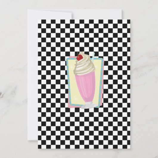 1950sダイナー誕生日レトロパーティー50年代招待状 招待状 (裏面)