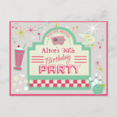 1950sパーティの招待状はがき インビテーションポストカード (正面)