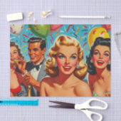 1950sパーティーイラストレーション 薄葉紙 (クラフト)