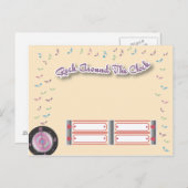 1950sパーティーRSVPポストカード インビテーションポストカード (正面/裏面)