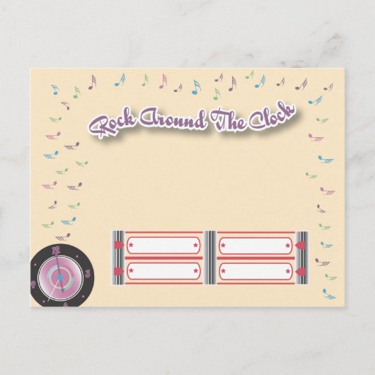 1950sパーティーRSVPポストカード インビテーションポストカード (正面)