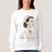 1950sピンアップナースヴィンテージレトロ名前の追加 スウェットシャツ (正面)