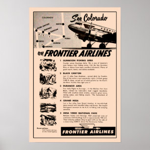 1950sフロンティア航空アドリプリント ポスター