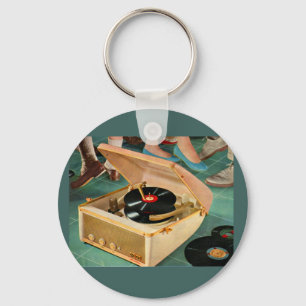 1950sポータブルレコードプレーヤーad キーホルダー