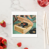 1950sポータブルレコードプレーヤーad スタンダードカクテルナプキン (インサイチュ)
