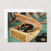 1950sポータブルレコードプレーヤーad ポストカード (正面/裏面)