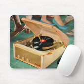 1950sポータブルレコードプレーヤーad マウスパッド (マウス)