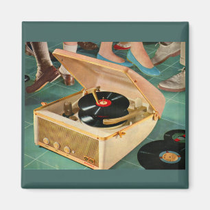 1950sポータブルレコードプレーヤーad マグネット