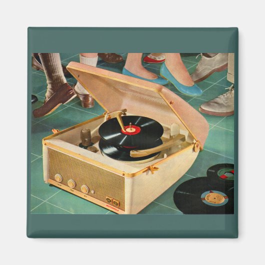 1950sポータブルレコードプレーヤーad マグネット (正面)