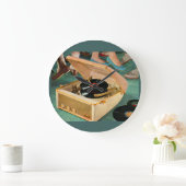 1950sポータブルレコードプレーヤーad ラージ壁時計 (ホーム)