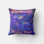 1950sマイアミカクテルパーティーネオンブルーピンクバーサイン クッション (裏面)