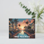 1950sマイアミビーチアートデコホテルat sunrise シーズンポストカード (スタンド正面)