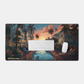 1950sマイアミビーチアートデコホテルat sunrise デスクマット (キーボード&マウス)