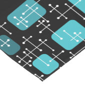 1950sレトロアートクロスヘアブラックティール(緑がかった色) ショートテーブルランナー (コーナー)