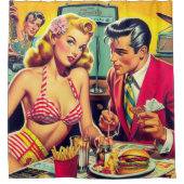 1950sレトロクーペ シャワーカーテン (正面)