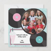 1950sレトロダイナー誕生日サンキューカード- Sock H 招待状 (裏面)