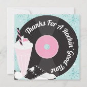 1950sレトロダイナー誕生日サンキューカード- Sock H 招待状 (正面)