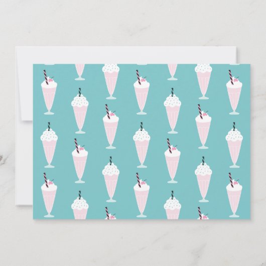 1950sレトロダイナー誕生日パーティー招待状 – Sock 招待状 (裏面)