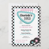 1950sレトロダイナー誕生日招待状- Sock Hop R 招待状 (正面)