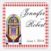 1950sヴィンテージ・ジュークボックス封筒用シール スクエアシール (正面)