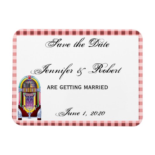 1950sヴィンテージ・ジュークボックス日付の保存 マグネット (横)