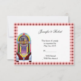 1950sヴィンテージ・ジュークボックス・レスポンス・カード 出欠カード