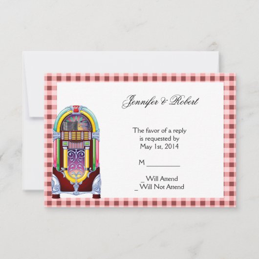 1950sヴィンテージ・ジュークボックス・レスポンス・カード 出欠カード (正面)