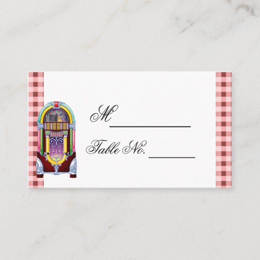 1950sヴィンテージ・ジューク結婚ボックスの座席表 プレイスカード (正面)