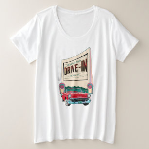 1950s-スタイルドライブインムービー プラスサイズTシャツ