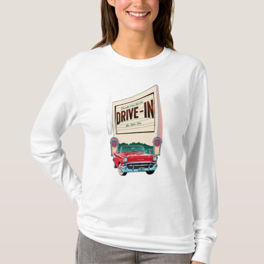 1950s-スタイルドライブインムービー tシャツ (正面)
